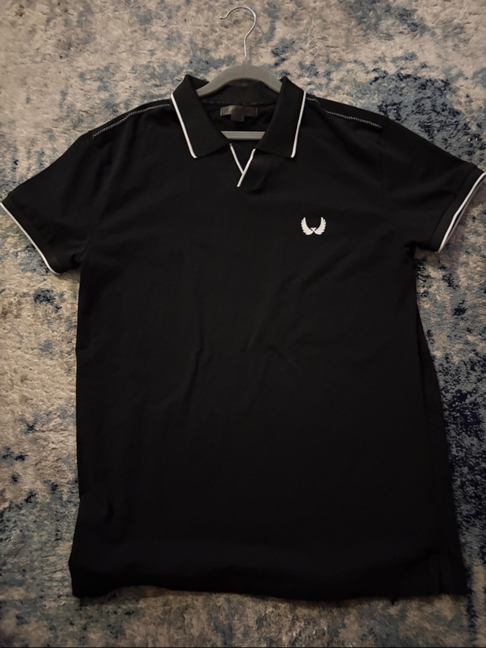 Nick Danger Black Polo Shirt with White Trim - Classic Men's Style